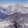 One of my own favourites. A wide winter panorama from Faloria, looking across Cortina to the Tofana and Cristallo mountains.